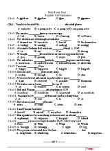 Mid -Term Test English 8 (35 minutes)